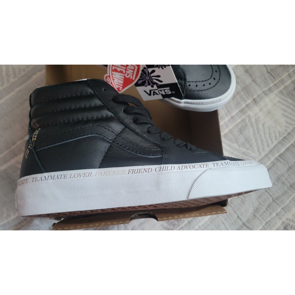 Vans Sk8-Hi‎ Divine Embroidered Leather High Top Sneakers Black Womens 5.5 NWT